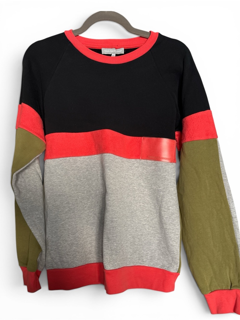 Gosha Rubchinskiy Colorblock Crewneck Sweatshirt Size L 100% Cotton Streetwear
